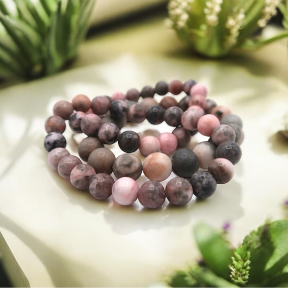 PINK ZEBRA JASPER BRACELET - Picture 3 of 7